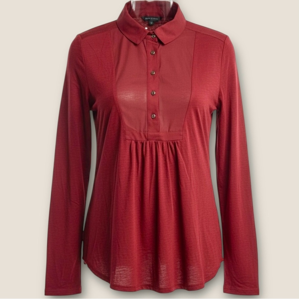 Lucky Brand Women's Burgundy‎ Button Down Shirt Size Small
